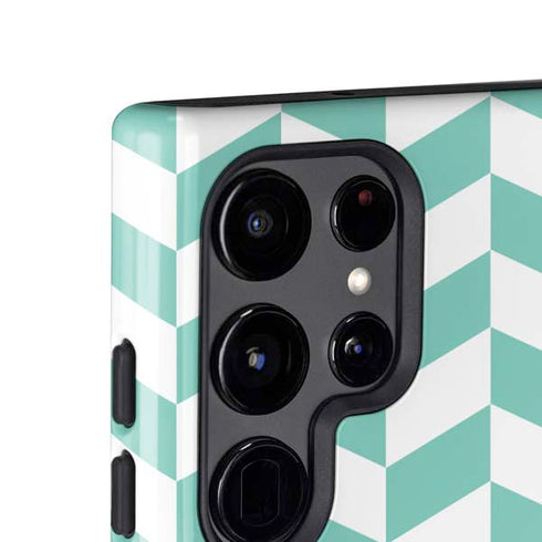 Blue White Chevron Galaxy S25 Ultra Impact Case